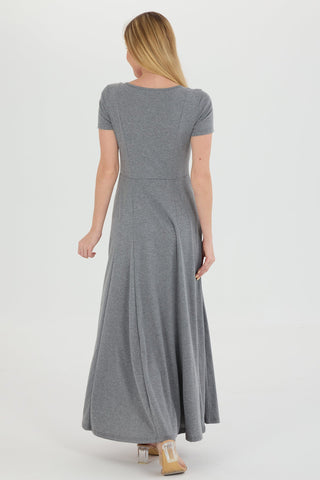 Sonicelife Square Neck Single-breasted Knit Dress