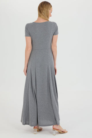 Sonicelife Square Neck Single-breasted Knit Dress