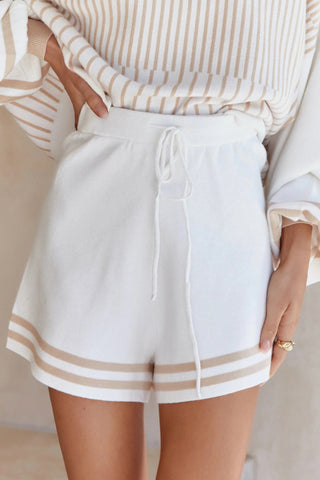 Sonicelife Striped Sweater Knit Shorts Set