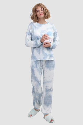 Sonicelife-Tie-dye Long Sleeve Loungewear Set