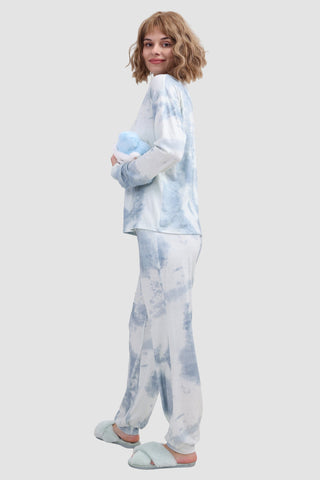 Sonicelife-Tie-dye Long Sleeve Loungewear Set