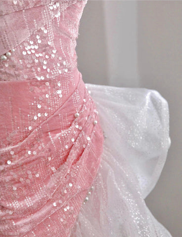 Sonicelife Tulle Off Shoulder Pearls Mermaid Dress