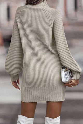 Sonicelife hoco dresses Turtleneck Solid Sweater Dress