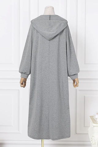 Sonicelife V Neck Drawstring Hooded Dress