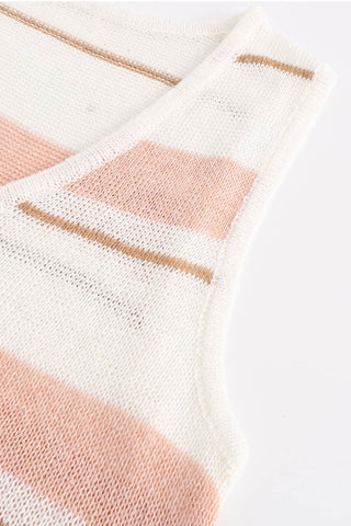 Sonicelife V Neck Knit Tank Top Shorts Suits