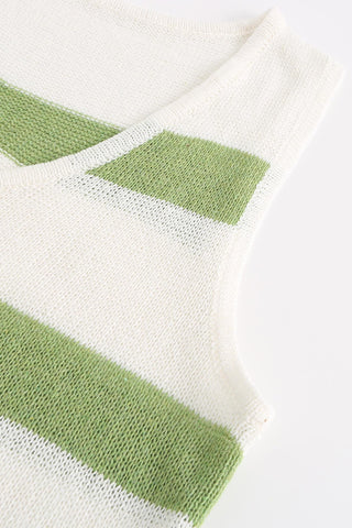 Sonicelife V Neck Knit Tank Top Shorts Suits