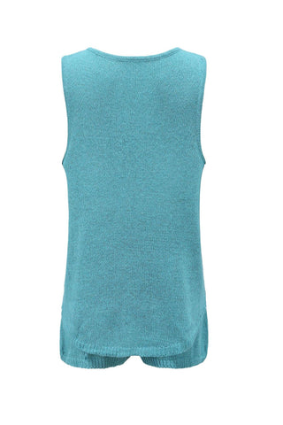 Sonicelife V Neck Knit Tank Top Shorts Suits