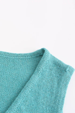 Sonicelife V Neck Knit Tank Top Shorts Suits