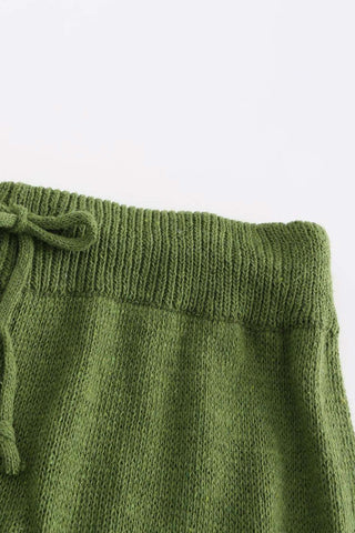 Sonicelife V Neck Knit Tank Top Shorts Suits