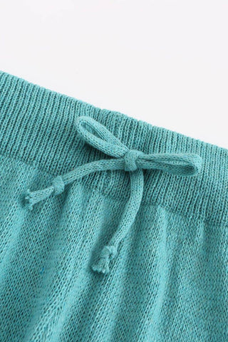 Sonicelife V Neck Knit Tank Top Shorts Suits