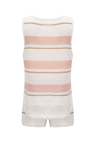 Sonicelife V Neck Knit Tank Top Shorts Suits