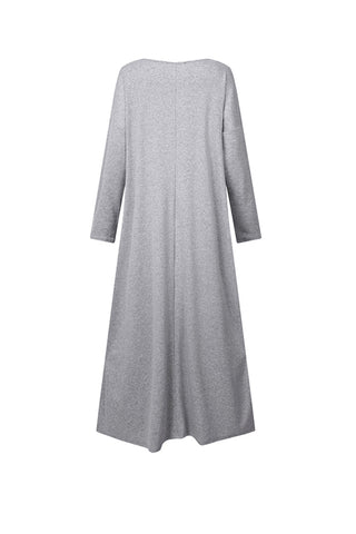 Sonicelife V Neck Slit Hem Sweatshirt Dress