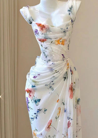 Sonicelife Water Flower Draped Maxi Dress