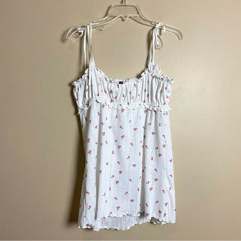Sonicelife White Blossom Pointelle Slip Dress