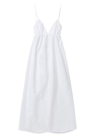 Sonicelife White V Neck Backless Cami Midi Dress