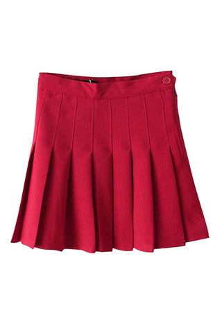 Sonicelife-Slim High Waist Pleated Tennis Mini Skirts