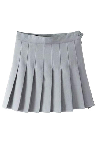 Sonicelife-Slim High Waist Pleated Tennis Mini Skirts