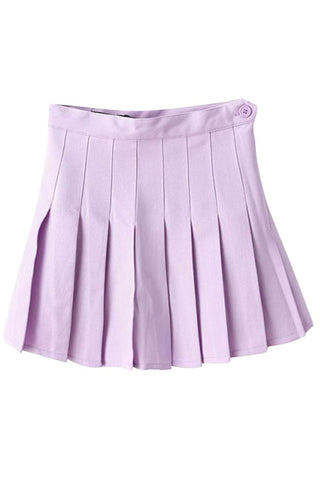 Sonicelife-Slim High Waist Pleated Tennis Mini Skirts