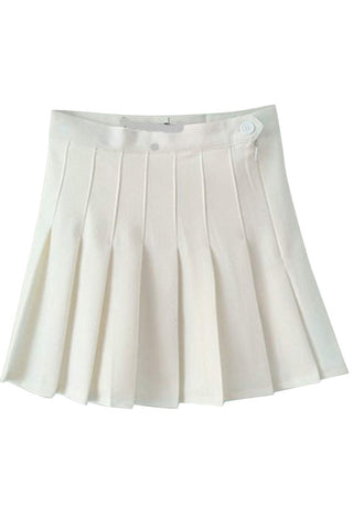 Sonicelife-Slim High Waist Pleated Tennis Mini Skirts