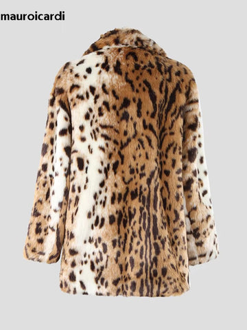 christmas outfit Sonicelife Spring Winter Multicolored Colorful Leopard Print Thick Warm Faux Fur Jacket Women Chic Luxury Designer Clothes 2025