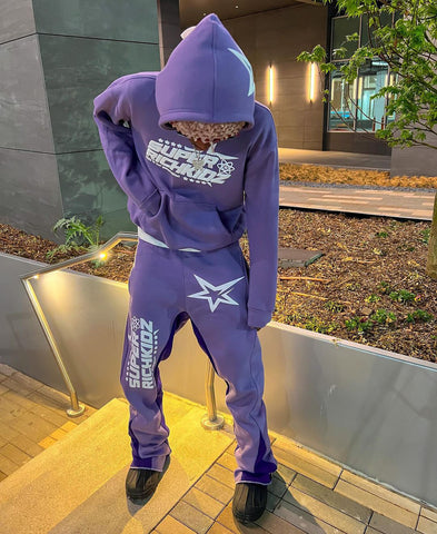 Sonicelife Harajuku y2k tops Men Tracksuit Hooded Pullover + Sweatpants Sports Suit woman Casual High Street Sportswear 90s Streetwear Sets