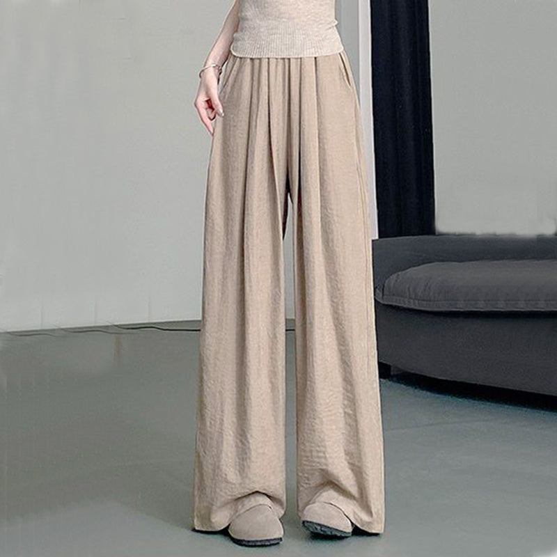 Sonicelife Women High Waist Wide Leg Pants Y2K Streetwear Casual Loose Sweatpants Korean Fashion All Match Solid Straight Trousers