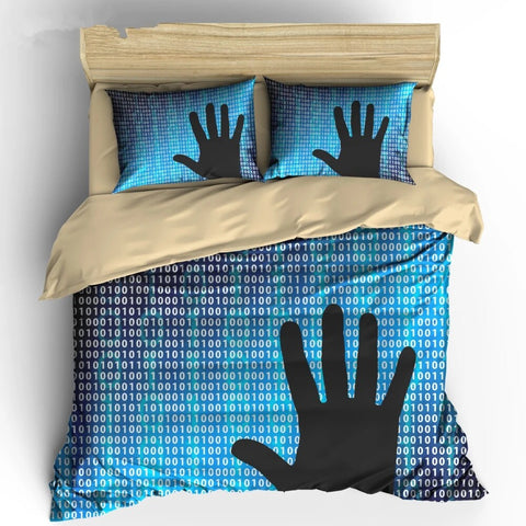 Sonicelife Programmer Duvet Cover King Queen Size Green Binary Print Programming Code Data Bedding Set Computer Program Number Quilt Cover