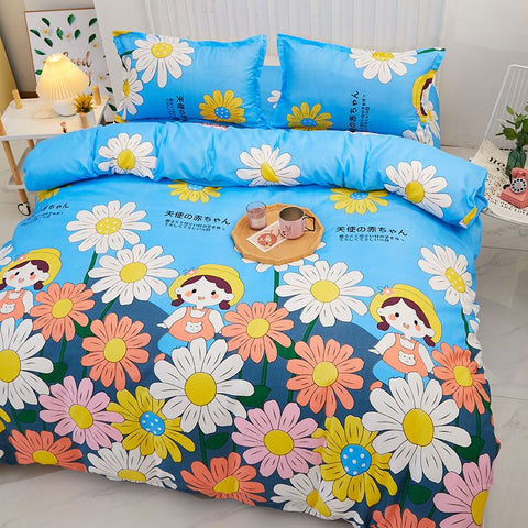 Sonicelife Rainbow And Black Check Printed Bedding Set Linen And Duvet Cover With Pillowcases Single Double Full Size For Kids Adults