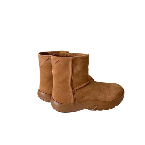 Sonicelife 2024 High Quality Ladies Shoes Slip-on Women's Boots Fashion Short Plush Daily Boots Women Hot Sale Round Toe Solid Snow Boots