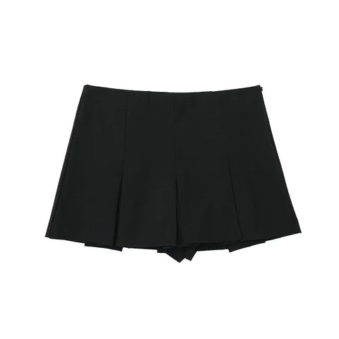 Sonicelife Fashion Women's High Waist Shorts Skirts Pleated Skirt Shorts Women Striped Bermuda Shorts Woman Casual Mini Shorts