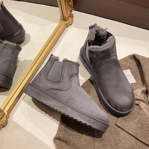 Sonicelife 2025 Thick-soled snow boots  winter new style plus velvet thickened warm  bread ladies shoes big cotton shoes