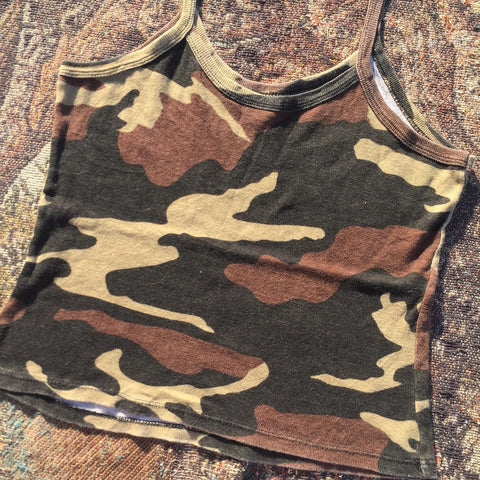 Sonicelife Y2k Women's clothing Crop Top Camo Top Harajuku Tank and Camis Vintage top Summer Aesthetic Women's shirt Women's clothing Emo