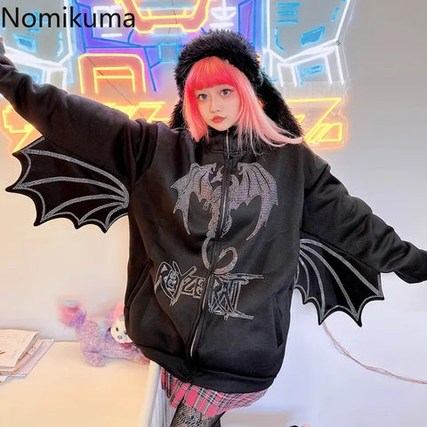 Sonicelife Harajuku Hoodies Women's Clothing Streetwear BF Punk Y2k Jackets 2025 Ropa Mujer Fashion Sweatshirts Heavy Diamond Hoodie Tops