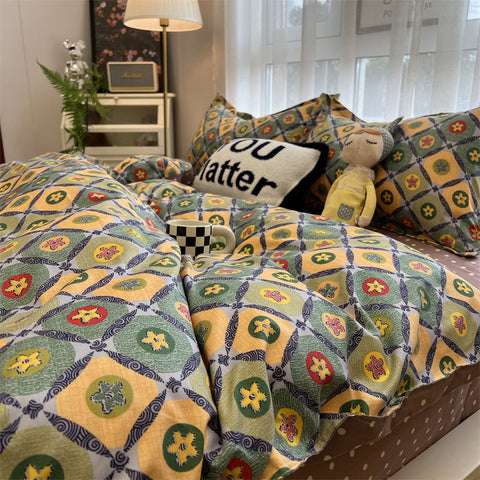 Sonicelife Ins Purple Solid Color Bedding Set Flat Bed Sheet Duvet Cover Single Double Full Queen King Bedclothes Ins Pure Bedroom Linen