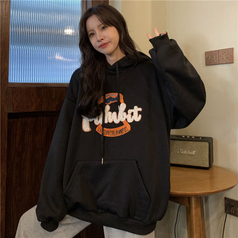 christmas outfit Sonicelife Large size towel embroidered sweatshirt jacket for women in spring and autumn loose bf style lazy pullover hoodie trendy y2k top