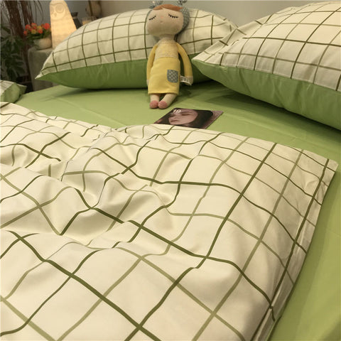 Sonicelife Ins Nordic Pastoral Style blue Floral Duvet Cover With Pillow Case Princess Bed Sheet Kids Girls Bedding Set King Queen Cute