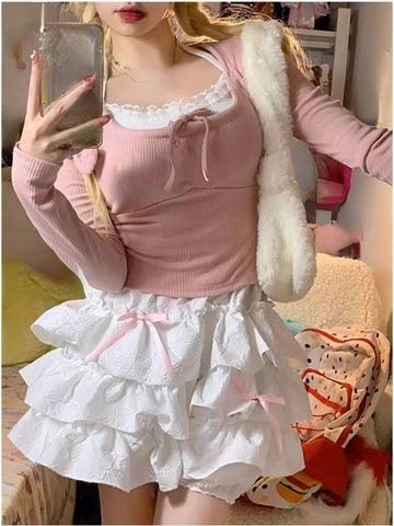 Sonicelife 2025 Summer Sweet Kawaill Mini Skirt Women Evening Party Slim Skrit Office Lady Casual Outwear Elegant Skirt Korean Fashion Chic