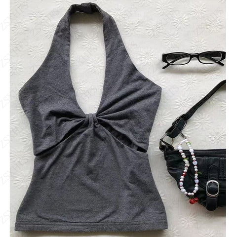 Sonicelife Harajuku Camis Y2k Clothing Women Tank Tops Aesthetic Slim T shirt Korea Crop Top 2000s Vintage Clothes Femme Grunge Streetwear