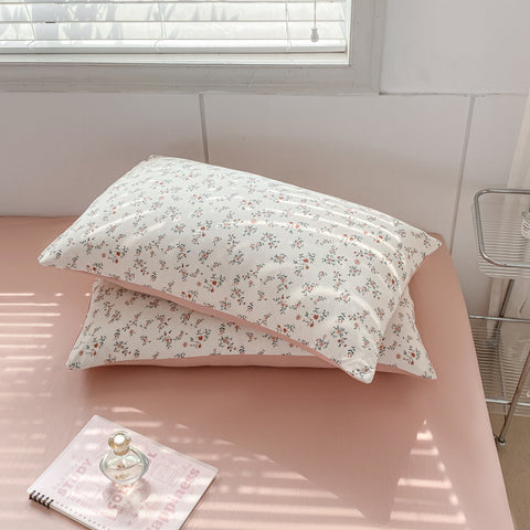 Sonicelife 2024 New Bedding Set Ins Nordic Style Flowers Washed Cotton 4 pcs Bed Sheet Set For Girls Duvet Cover and Pillowcase
