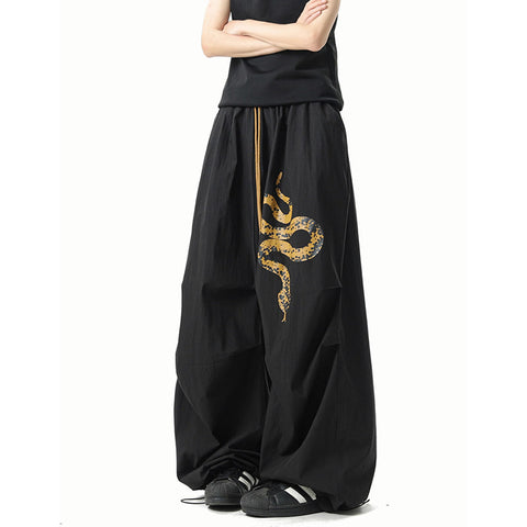 Sonicelife Y2K Streetwear Pants Women Black Hip Hop Oversized Sweatpants American Vintage Print Loose Casual Female Dance Trousers New