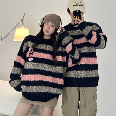 christmas outfit Sonicelife Autumn and winter couple wear cartoon pullover sweaters for men and women, college style casual sweaters, high-end y2k clothing