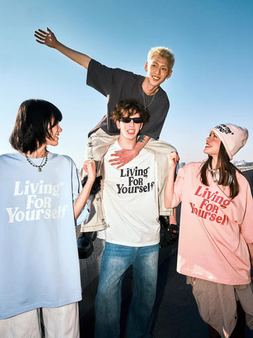 Sonicelife-Jungle Tiger Trendy Letters Heavy Loose Short Sleeve Shirt