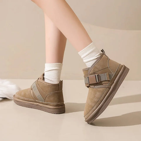 Sonicelife 2025  New Classic Thickened Fluff Women's Snow Boots Comfortable Warm Ankle Boots  Winter  Shoes Chunky Botas Mujer