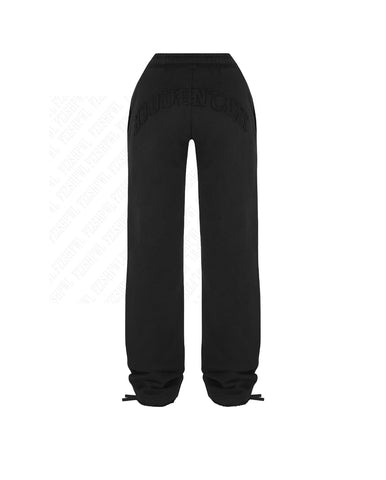 Sonicelife Black zip-up hoodie sweatpants Two-piece Y2K Clothing Women's hip Hop Solid color embroidered casual sweatshirt casual pants emo