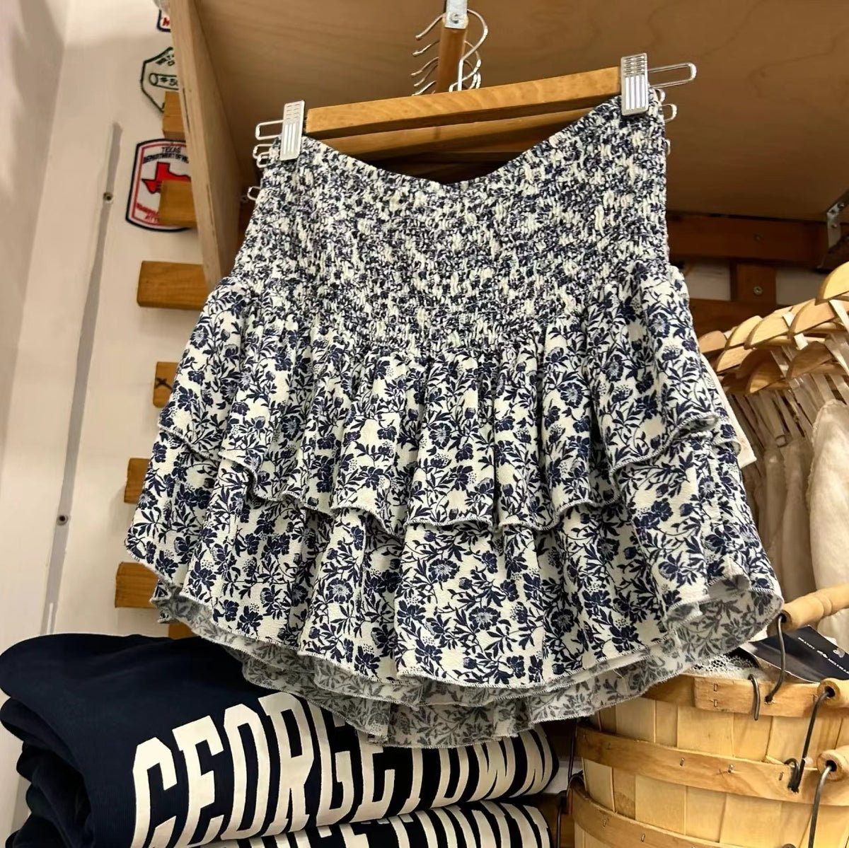 Sonicelife Sweet Floral Print Pleat Short Skirt For Women's Summer 2025 New Elastic High Waist A-line Fashion Bohemian Fluffy Skirt Y2K