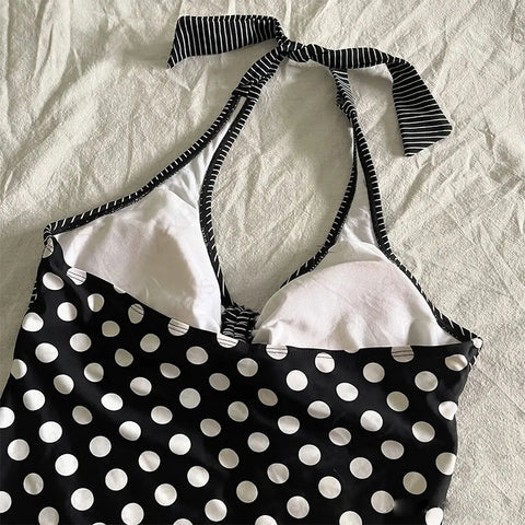 Sonicelife Aesthetic Crop Top 2000s Women T shirt Kawaii Harajuku Slim Caims Sling Punk Streetwear Polka Dot Vintage Graphic Tank Tops Y2k