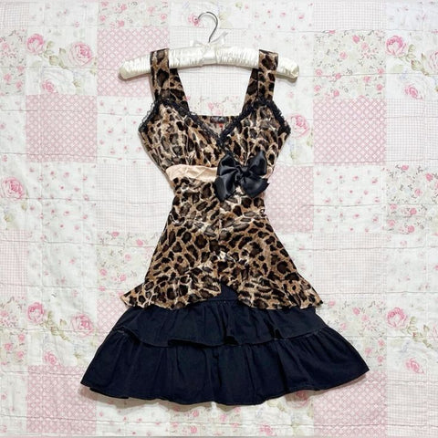 Sonicelife Graphic Leopard Print Women T shirt 2000s Vintage Clothes Punk Sexy Tank Top Gothic Casual Grunge Girl Sling Aesthetic Crop Tops
