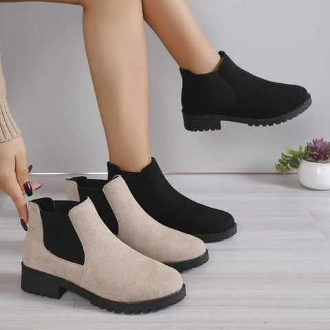 Sonicelife 2025  Fall Winter Women Pumps Boots High Quality European Ladies Shoes PU  Heels Ankle  Fast Delivery Platform