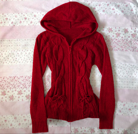 Sonicelife Daily Y2K Women Tight fitting Clothing Harajuku Female Knit Sweater Classic Casual Solid Zip Hoodies Winter Popular Warm Surcoat
