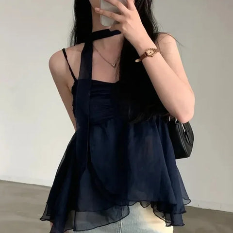 Sonicelife 2000s Aesthetic Sleeveless Solid Tops Hot Girls Korean Fashion Sweet Tank Top Summer Casual Basic Pure Color Camis Woman Chic